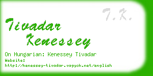 tivadar kenessey business card